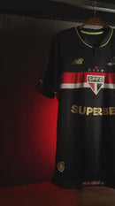 Camisa São Paulo III 25/26 s/n° Torcedor Comemorativa New Balance Masculina - Preto+Vermelho